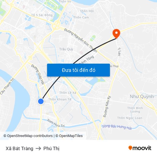 Xã Bát Tràng to Phú Thị map