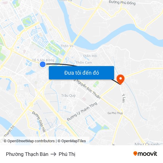 Phường Thạch Bàn to Phú Thị map