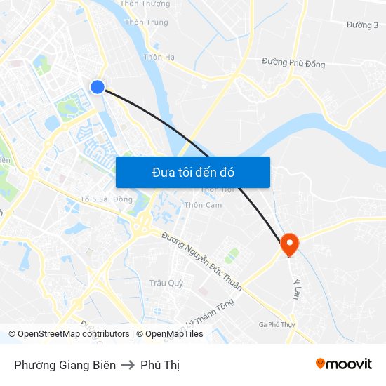 Phường Giang Biên to Phú Thị map