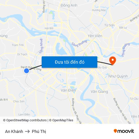 An Khánh to Phú Thị map