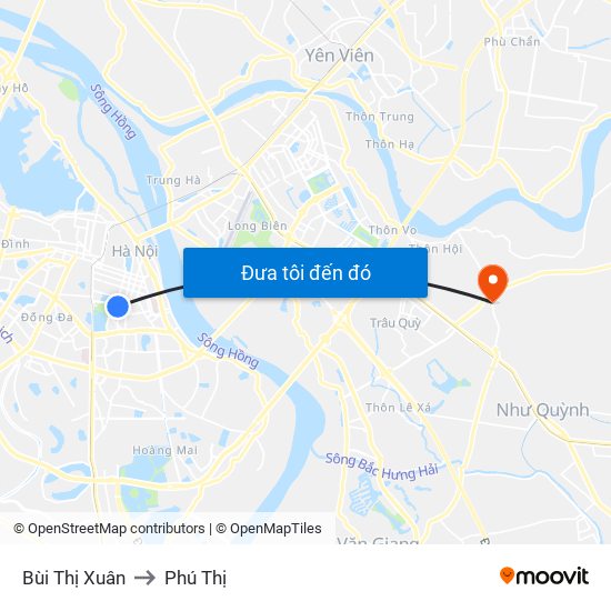 Bùi Thị Xuân to Phú Thị map