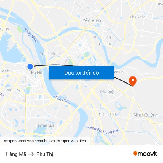 Hàng Mã to Phú Thị map