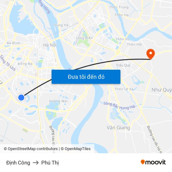 Định Công to Phú Thị map