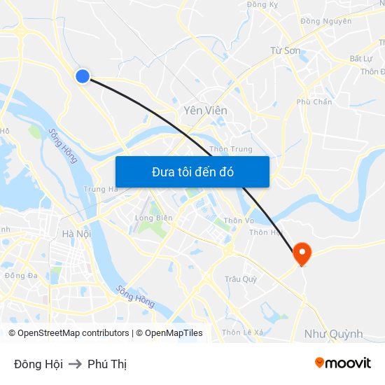 Đông Hội to Phú Thị map