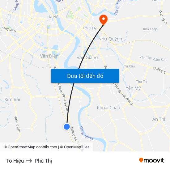 Tô Hiệu to Phú Thị map