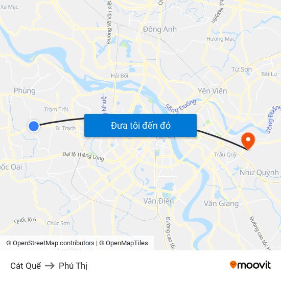 Cát Quế to Phú Thị map