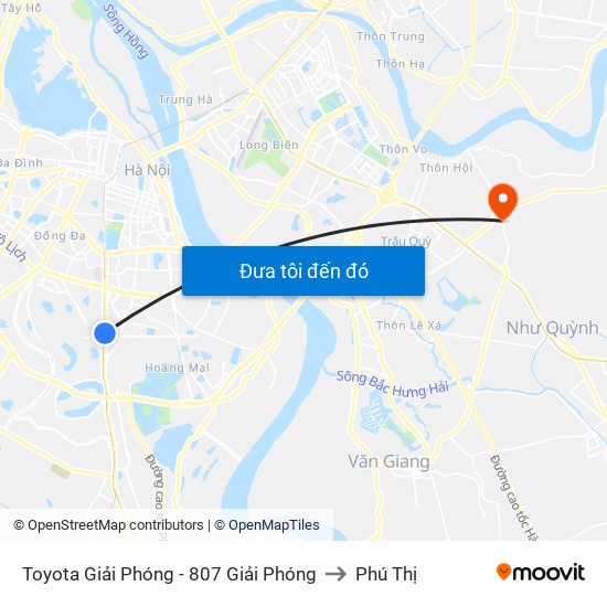 Toyota Giải Phóng - 807 Giải Phóng to Phú Thị map