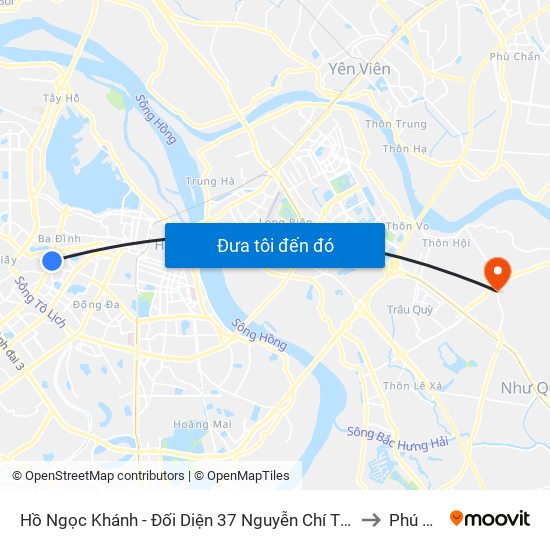 Hồ Ngọc Khánh - Đối Diện 37 Nguyễn Chí Thanh to Phú Thị map