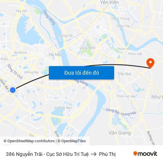 386 Nguyễn Trãi - Cục Sở Hữu Trí Tuệ to Phú Thị map