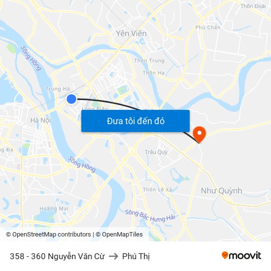 358 - 360 Nguyễn Văn Cừ to Phú Thị map