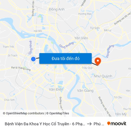 Công Ty Miwon - Phạm Hùng to Phú Thị map