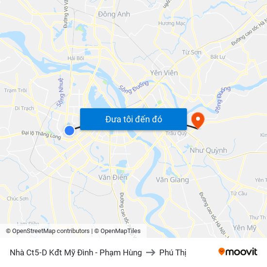 Nhà Ct5-D Kđt Mỹ Đình - Phạm Hùng to Phú Thị map
