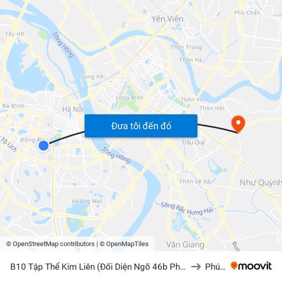 B10 Tập Thể Kim Liên (Đối Diện Ngõ 46b Phạm Ngọc Thạch) to Phú Thị map