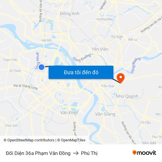 Đối Diện 36a Phạm Văn Đồng to Phú Thị map