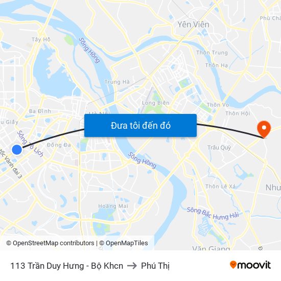 113 Trần Duy Hưng - Bộ Khcn to Phú Thị map