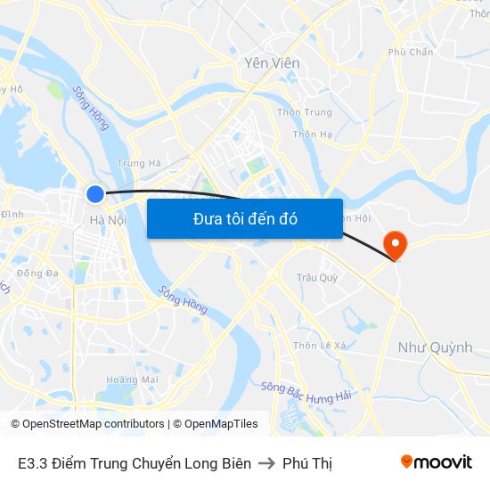 E3.3 Điểm Trung Chuyển Long Biên to Phú Thị map