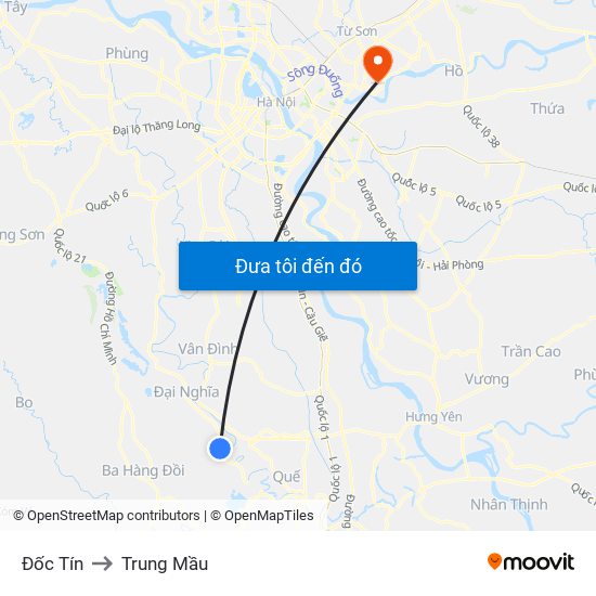 Đốc Tín to Trung Mầu map