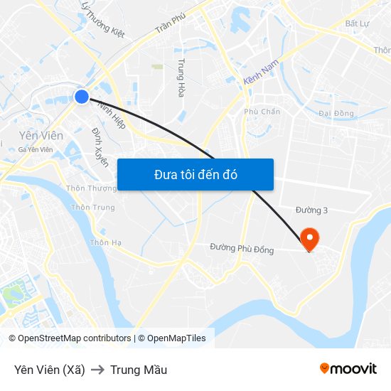 Yên Viên (Xã) to Trung Mầu map