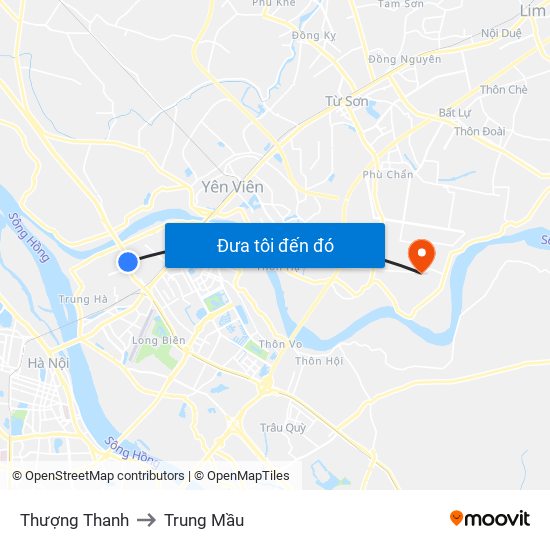 Thượng Thanh to Trung Mầu map