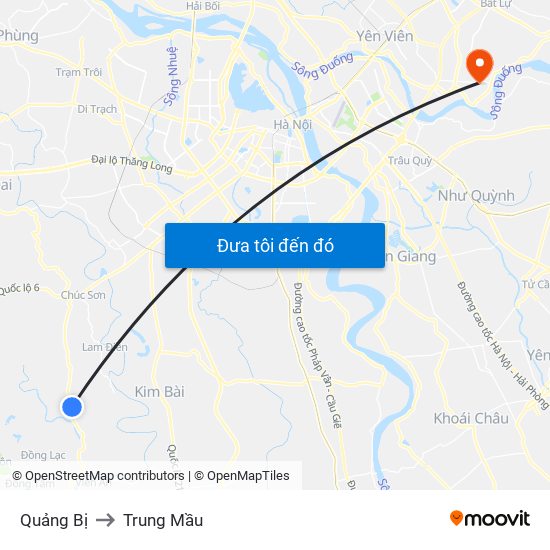 Quảng Bị to Trung Mầu map