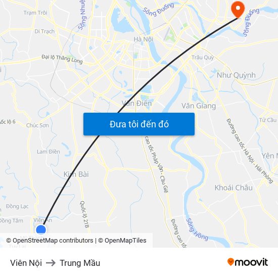 Viên Nội to Trung Mầu map