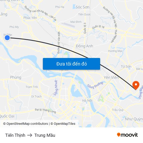 Tiến Thịnh to Trung Mầu map