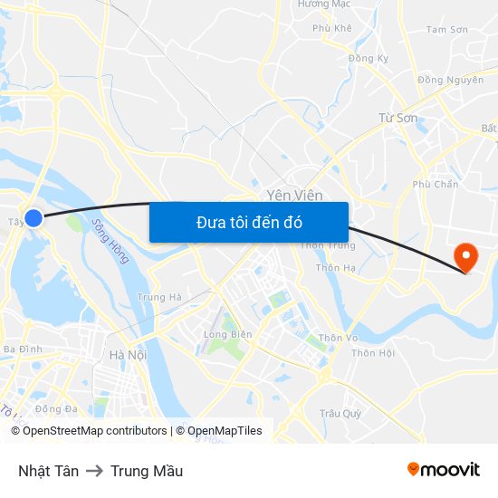 Nhật Tân to Trung Mầu map