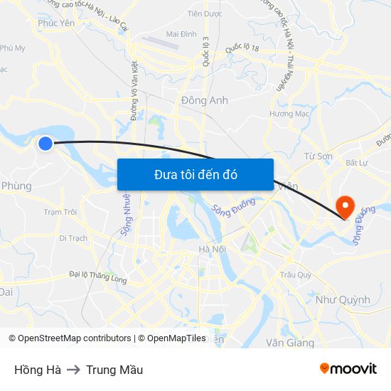 Hồng Hà to Trung Mầu map