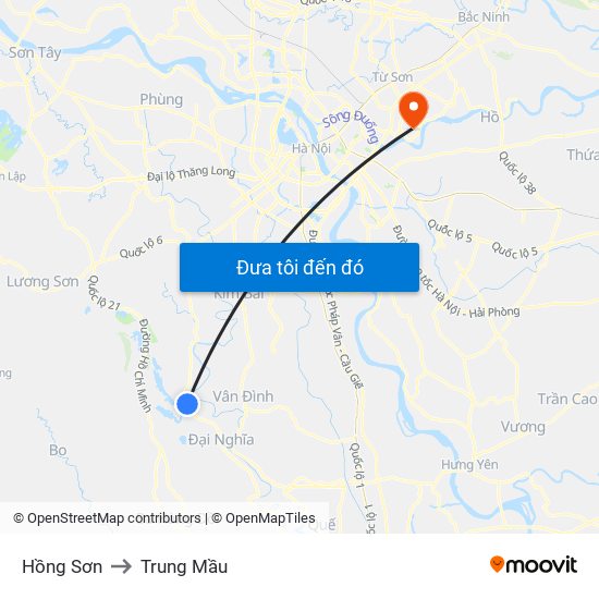 Hồng Sơn to Trung Mầu map
