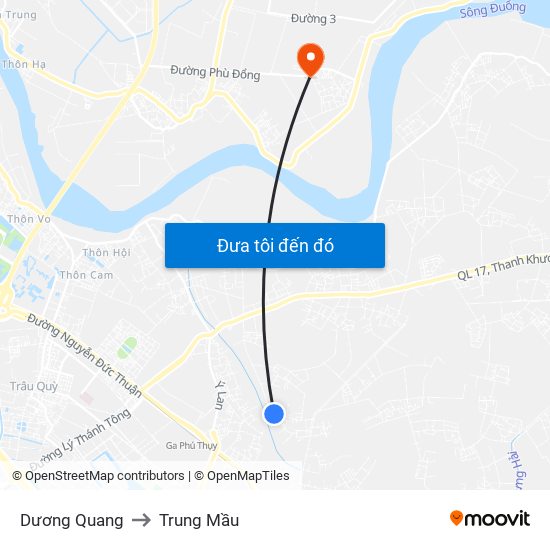 Dương Quang to Trung Mầu map