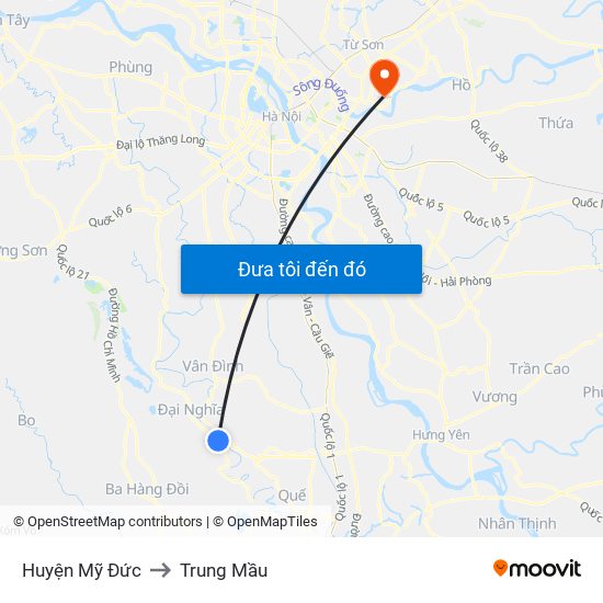 Huyện Mỹ Đức to Trung Mầu map