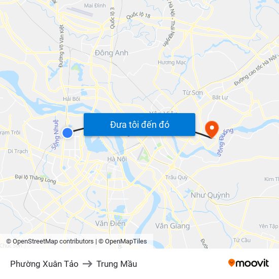 Phường Xuân Tảo to Trung Mầu map