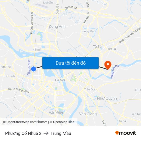 Phường Cổ Nhuế 2 to Trung Mầu map