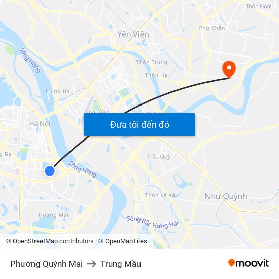Phường Quỳnh Mai to Trung Mầu map