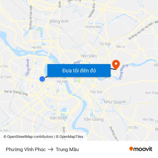 Phường Vĩnh Phúc to Trung Mầu map