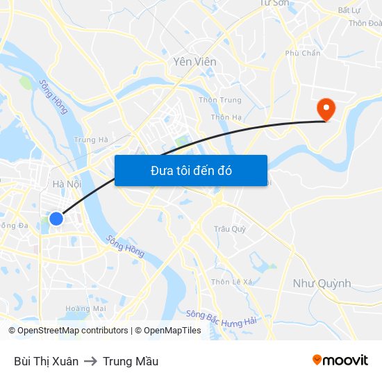 Bùi Thị Xuân to Trung Mầu map