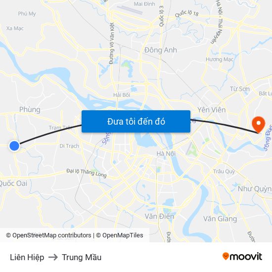 Liên Hiệp to Trung Mầu map