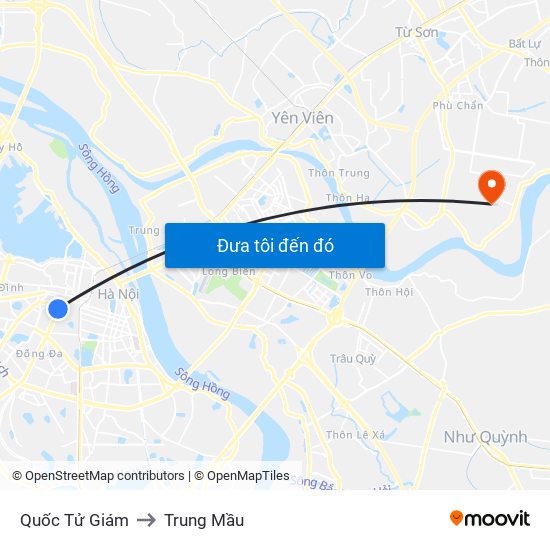 Quốc Tử Giám to Trung Mầu map