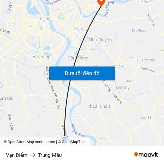 Vạn Điểm to Trung Mầu map