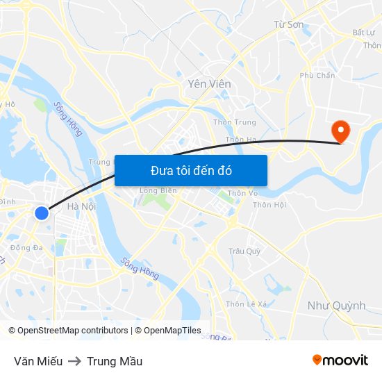Văn Miếu to Trung Mầu map