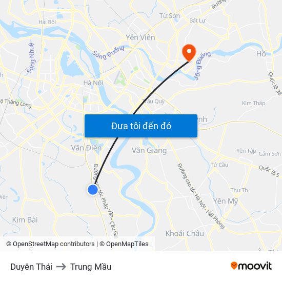 Duyên Thái to Trung Mầu map