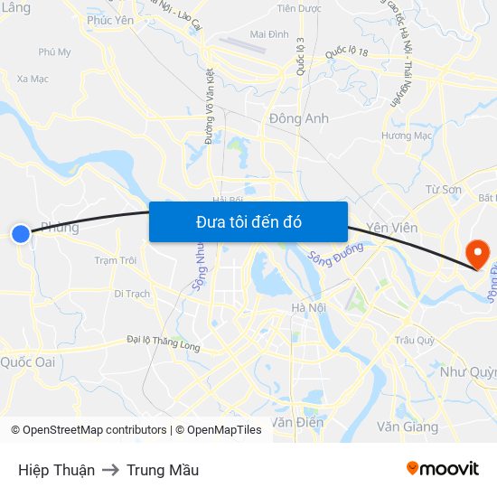 Hiệp Thuận to Trung Mầu map