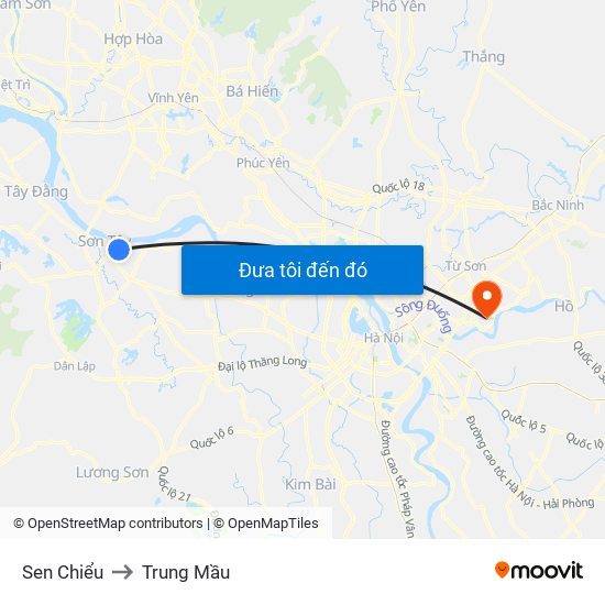 Sen Chiểu to Trung Mầu map