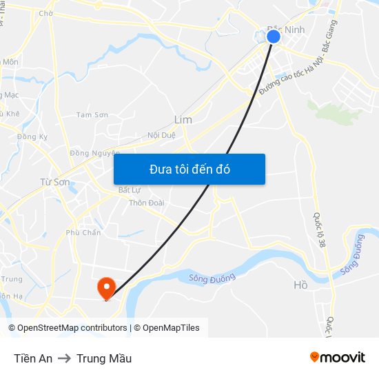 Tiền An to Trung Mầu map