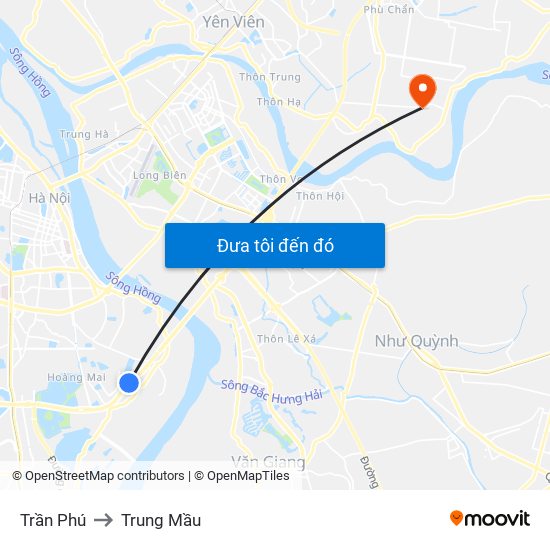 Trần Phú to Trung Mầu map