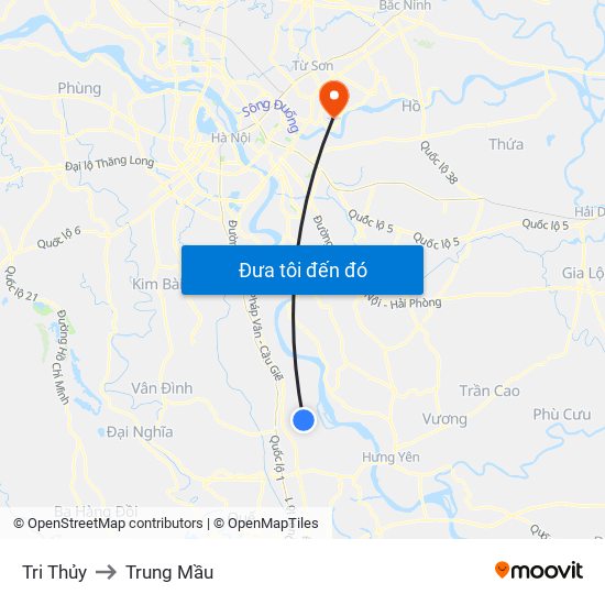 Tri Thủy to Trung Mầu map