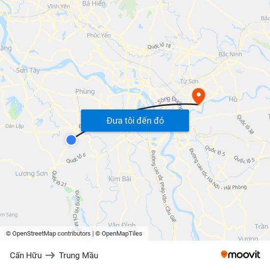 Cấn Hữu to Trung Mầu map