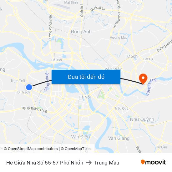 Hè Giữa Nhà Số 55-57 Phố Nhổn to Trung Mầu map