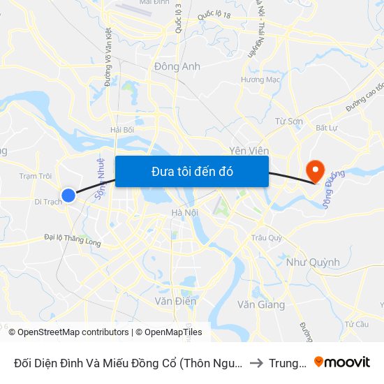 Đối Diện Đình Và Miếu Đồng Cổ (Thôn Nguyên Xá) - Đường 32 to Trung Mầu map