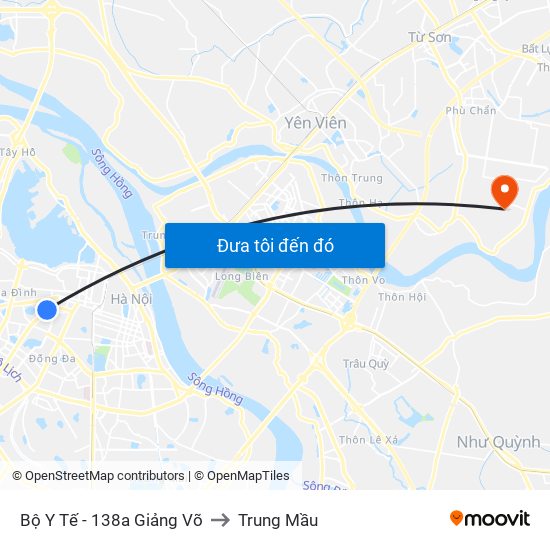 Bộ Y Tế - 138a Giảng Võ to Trung Mầu map